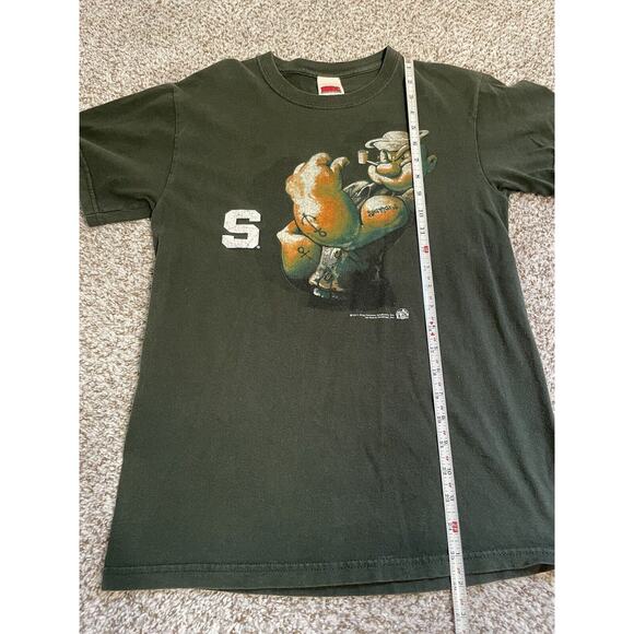 Michigan State Spartans Popeye T Shirt Top Unisex S Green Short Sleeve - Picture 8 of 8